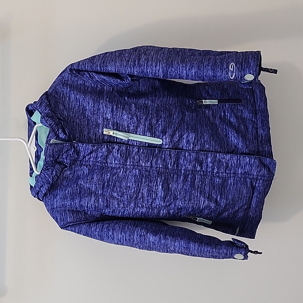 Champion winter jacket size XS  4-5 in purple with shades of blue.